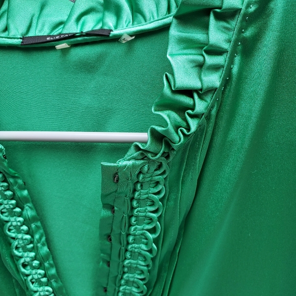 Elie Tahari Green Silk Blouse Size Small - Picture 5 of 12